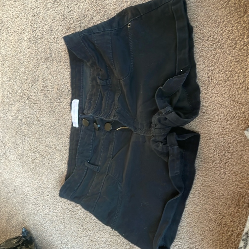 Large No Boundaries Black Jean Shorts